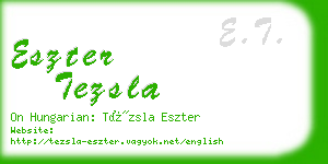 eszter tezsla business card